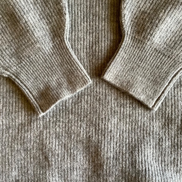 LOFT light green 1/4 zip mock neck ribbed sweater Large - Picture 5 of 9